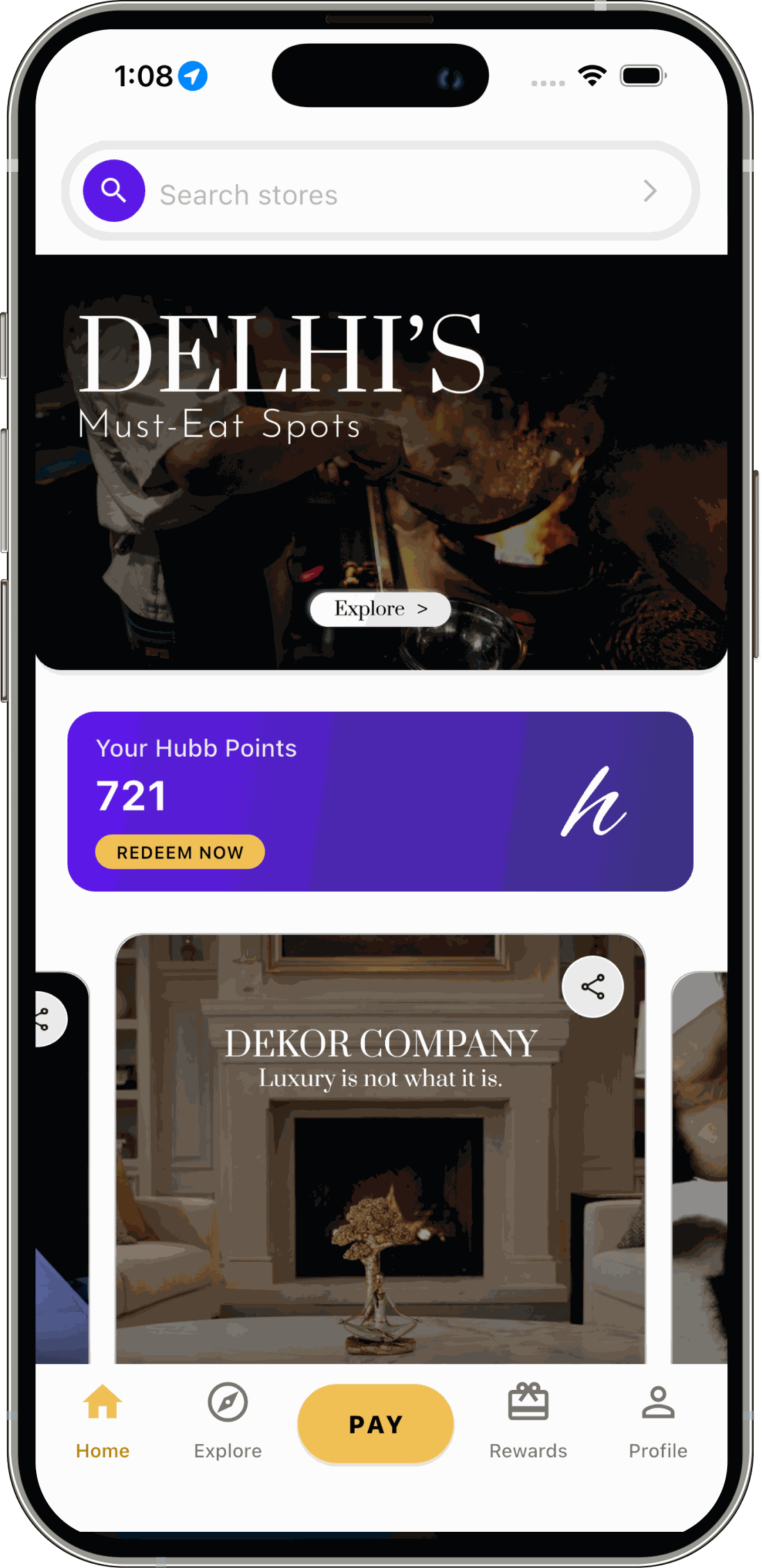 Hubb App - Home